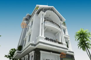 Mẫu thiết kế biệt thự lô góc 4 tầng tại Nam Định - Phối cảnh 2