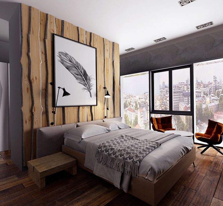 Phòng ngủ đẹp với gỗ cho mẫu nhà biệt thự 11