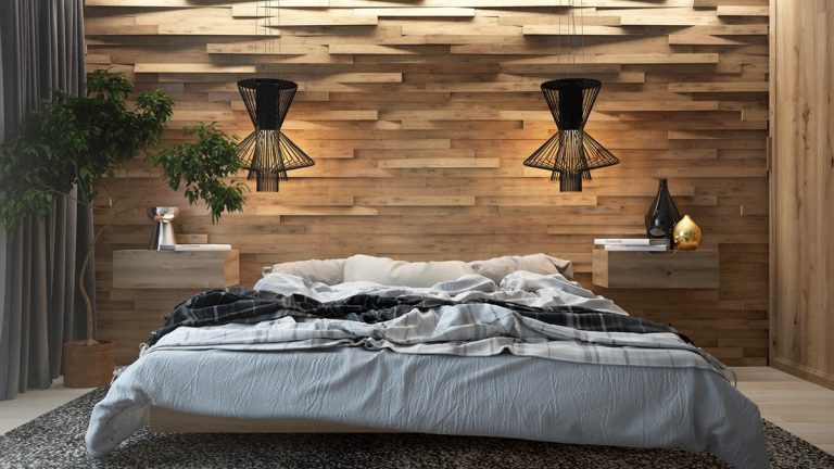 Phòng ngủ đẹp với gỗ cho mẫu nhà biệt thự - 5